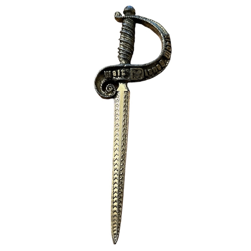 Walt Disney World Brass Letter Opener Knife Vintage Sword Collectible